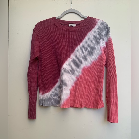 Anthro Waffle Long sleeve tee shirt tie dye pattern - Picture 1 of 6